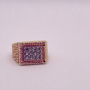 💛 Vintage 18k HGE CZ Statement Ring